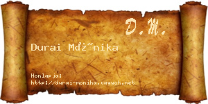 Durai Mónika névjegykártya